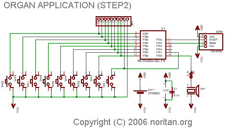 無半音キーボード回路図(STEP2)