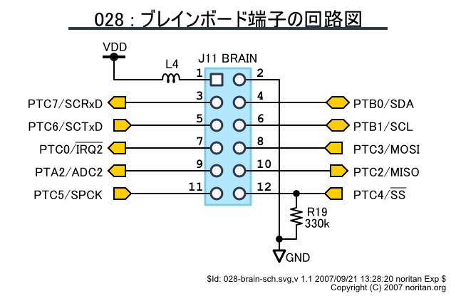 ブレインボード端子の回路図