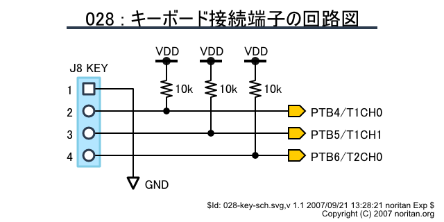 キーボード接続端子の回路図